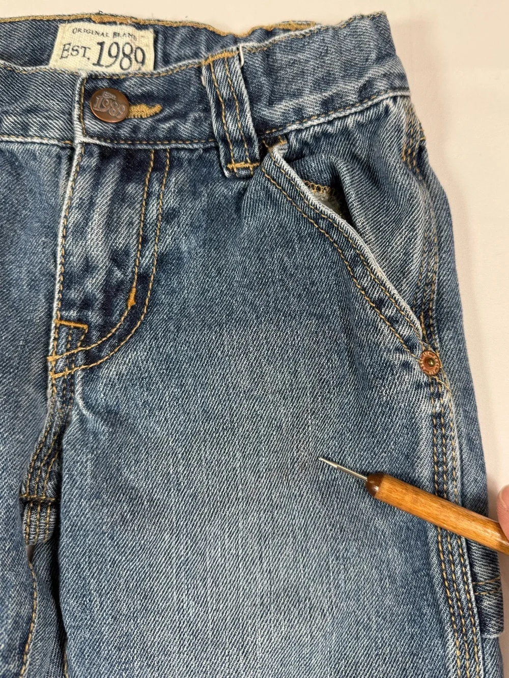 PLACE Boys Utility‎ Carpenter Jeans 5 Wide Leg Skater Y2K Denim Cargo Workwear
